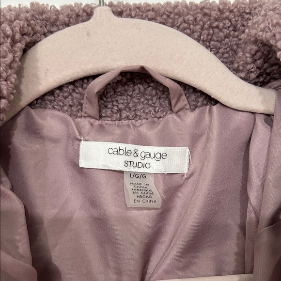 NWOT Cable & Gauge Studio Mauve Teddy Snap Pullover - Picture 4 of 6